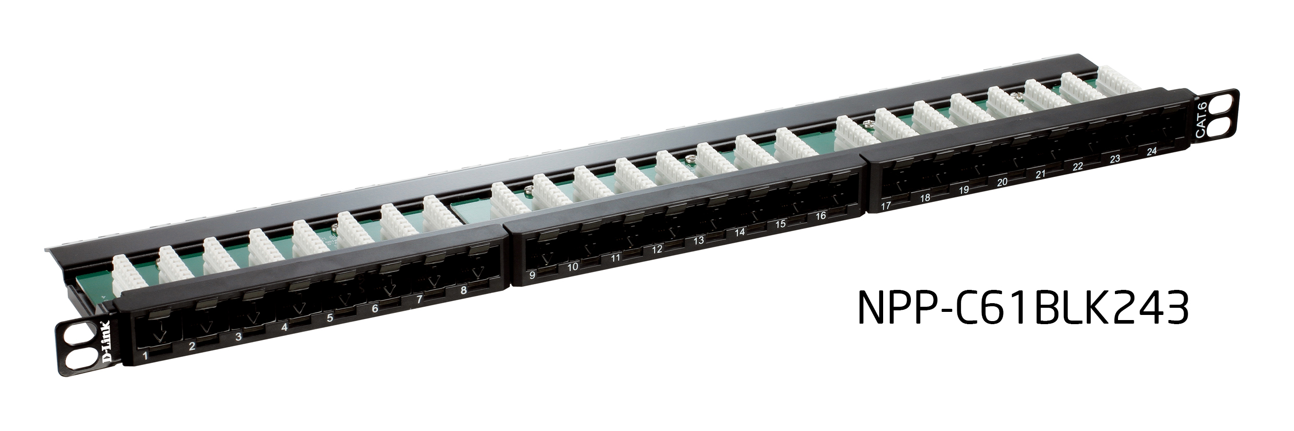 D-Link NPP-C61BLK243 Cat6 UTP 24-Port 0.5U Patch Panel