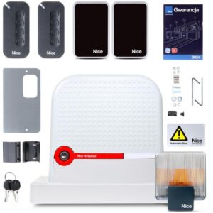 NICE ROBUS 600kg High Speed gate motor with BlueBUS system installed on a busy commercial entrance in Dubai, UAE.