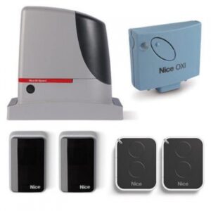 NICE RUN 1200 High Speed industrial gate motor installed on a heavy-duty sliding gate at an industrial facility in Dubai, UAE.