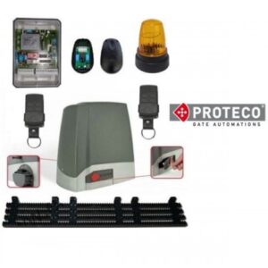 PROTECO 500kg compact gate motor installed on a residential sliding gate in a Dubai villa, UAE.