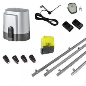 RIB K2200kg industrial gate motor with L1-CRX control board installed on a heavy warehouse gate in Sharjah, UAE.