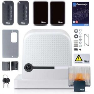 NICE ROBUS 600kg High Speed gate motor with BlueBUS system installed on a busy commercial entrance in Dubai, UAE.