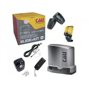 TAU 400kg compact residential gate motor with encoder technology installed on an apartment sliding gate in Sharjah, UAE.