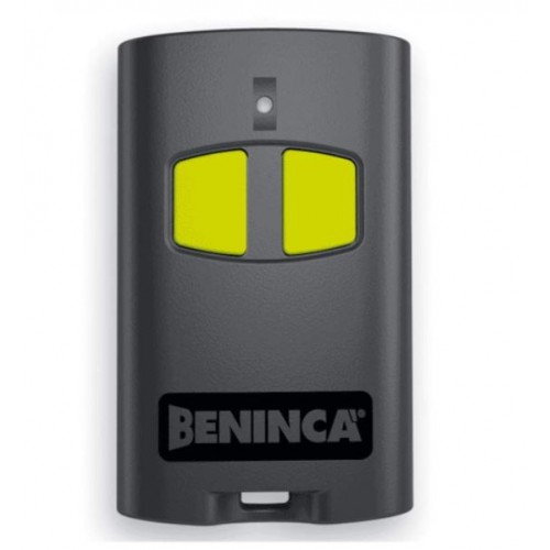 Beninca TO GO VA two-channel remote control with lime green buttons and LED light.