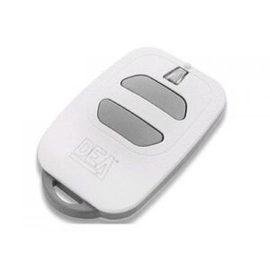 DEA GT2M white dual-channel transmitter with dual-coding security options.