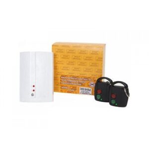 ELMES remote control system kit with receiver and two transmitters for gate automation.