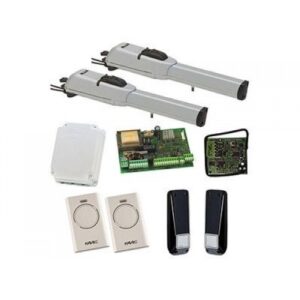 Compact FAAC 413 230V swing gate motor with off-axis design installed on a single-leaf villa gate in Dubai.