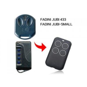 Fadini Jubi 433 compact two-button keyfob remote control with rolling code security.