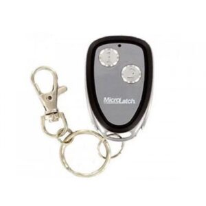 MICROLATCH FOB 2B reverse white metal key fob remote with Keeloq encryption for UAE access control systems.