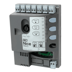 NICE RBA3/C genuine OEM control board for ROBUS series heavy-duty sliding gate motors in UAE.