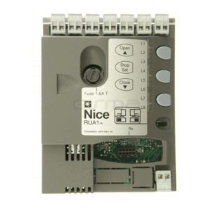 NICE RUA1/A genuine OEM control board for RUN series heavy-duty sliding gate motors in UAE.