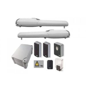 NICE WINGO4KIT swing gate motor installed on a villa gate in Dubai, UAE.