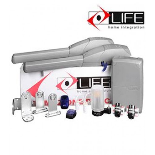 LIFE OP3 700 KG swing gate motor with external fitting design, installed on a heavy estate or commercial gate in Dubai.