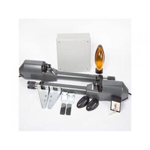 Slimline Proteco Ace TI swing gate motor installed in a compact space on a villa gate in Dubai.