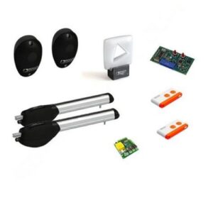 ROGER R20/510 long-stroke swing gate motor installed on a wide commercial gate entrance in Dubai, UAE.