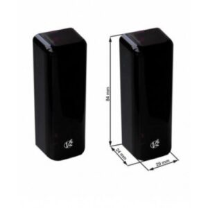 Ultra-compact V2 SENSIVA-XS photocell sensor installed discreetly on a gate pillar in Dubai, UAE.