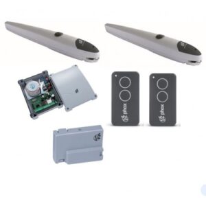 Heavy-duty V2 STARK3 swing gate motor installed on a large commercial gate in Abu Dhabi, UAE.